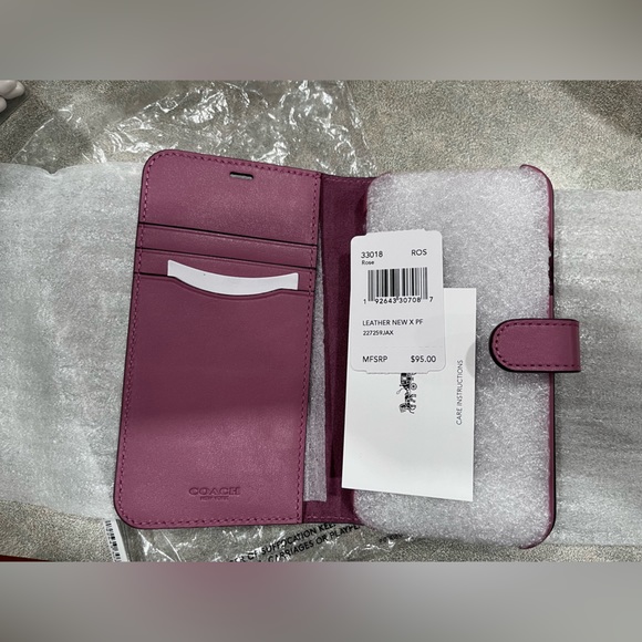 NWT rose coach iPhone X leather case - Picture 6 of 7